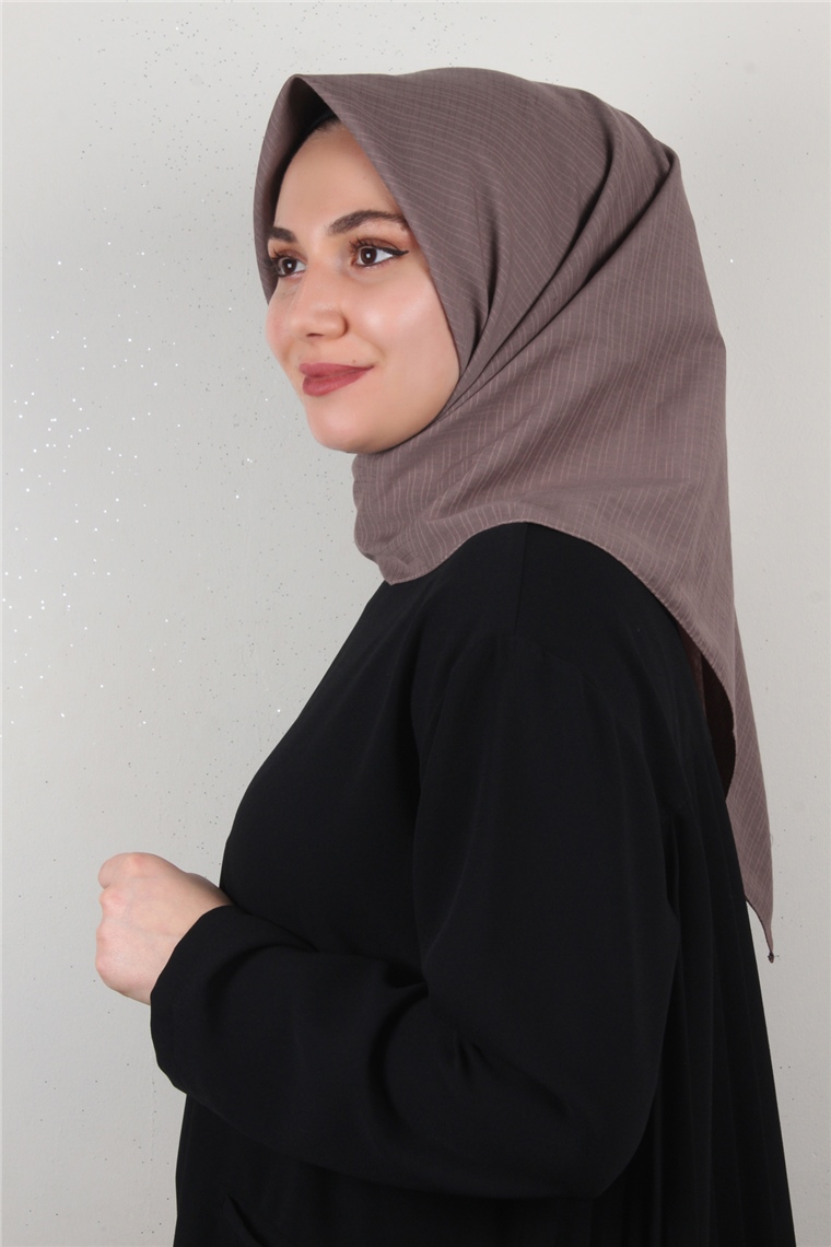 %100 Coton Eşarp 8082-11 Miskli Kahve