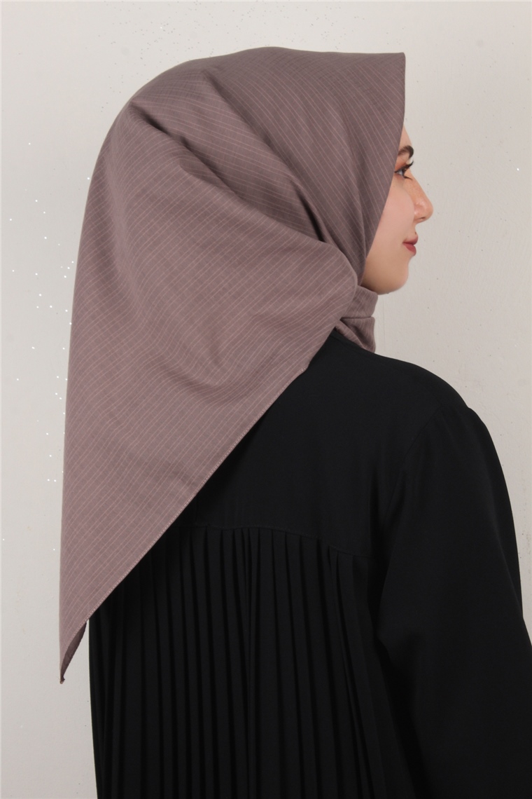 %100 Coton Eşarp 8082-11 Miskli Kahve