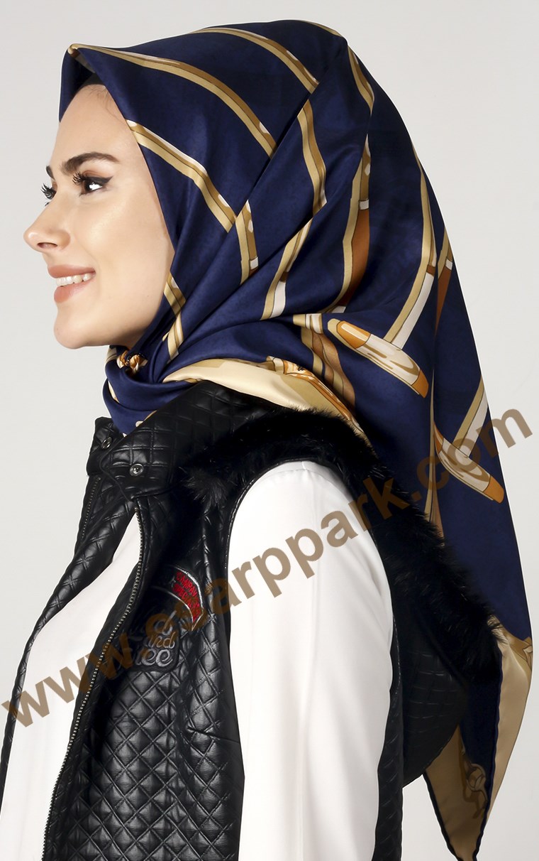 102-0007-07 U.S POLO ASSN EŞARP LACİVERT GOLD