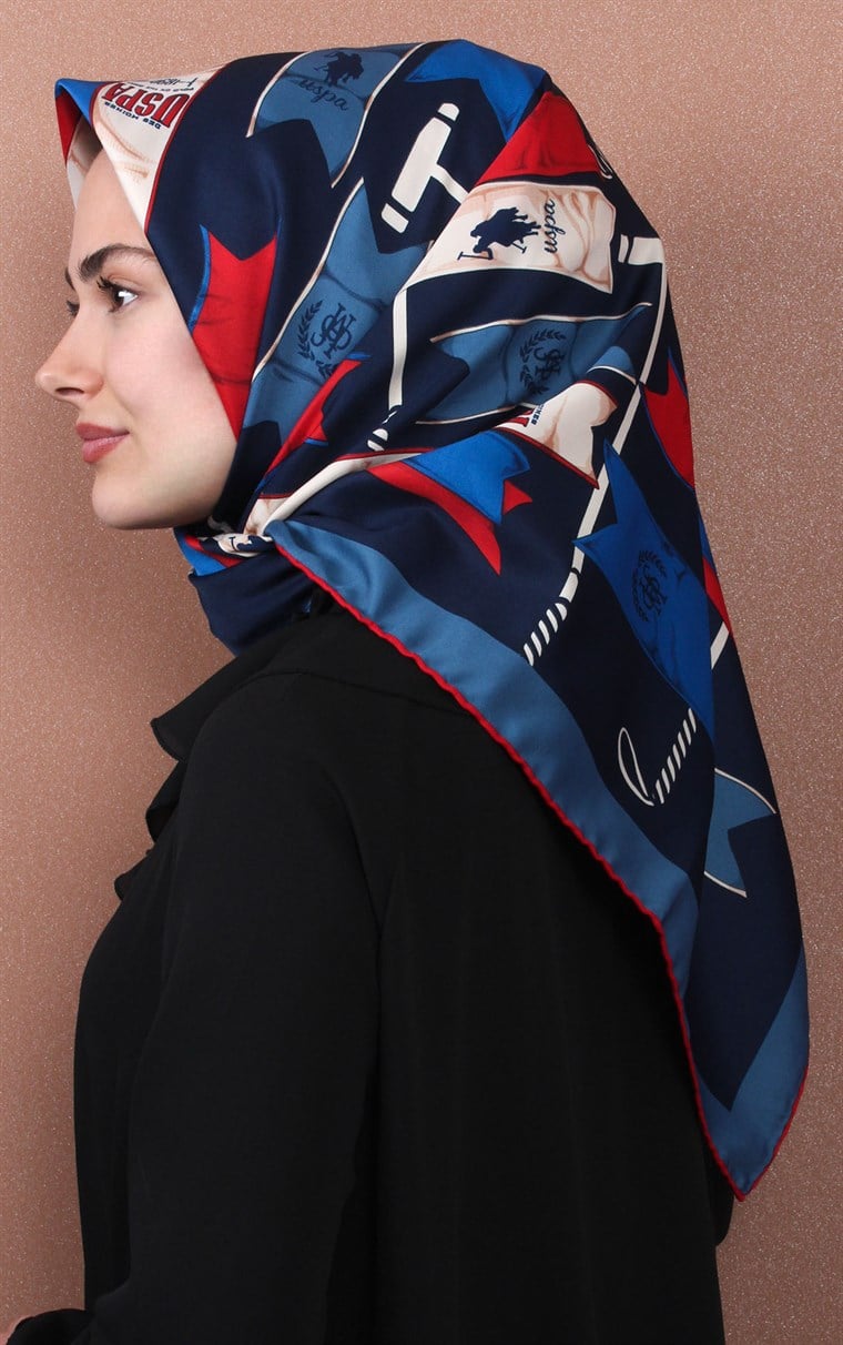 102-0024-01 U.S POLO ASSN EŞARP KOYU FUŞYA LACİVERT