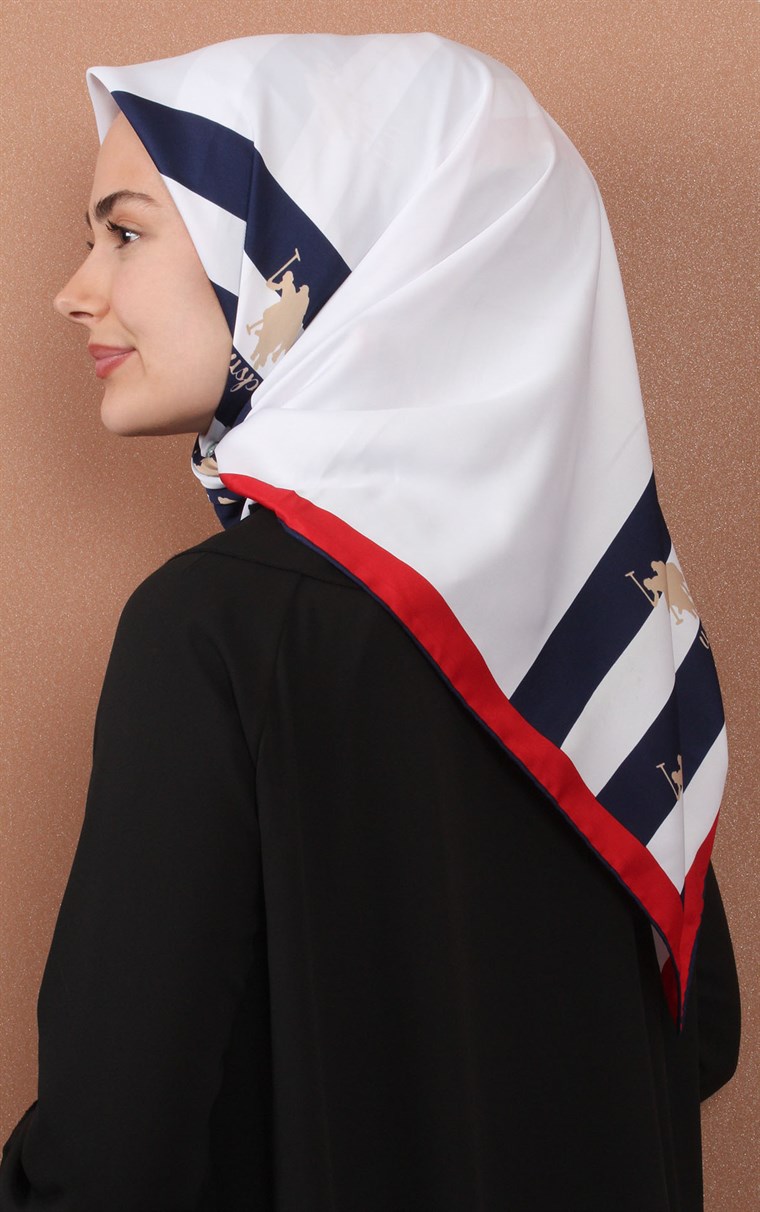 102-0025-05 U.S POLO ASSN EŞARP KIRMIZI BEYAZ