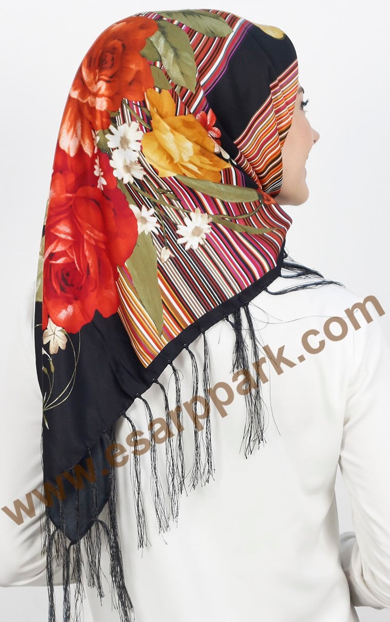 111-0022-10 PİRAMİT PÜSKÜLLÜ EŞARP