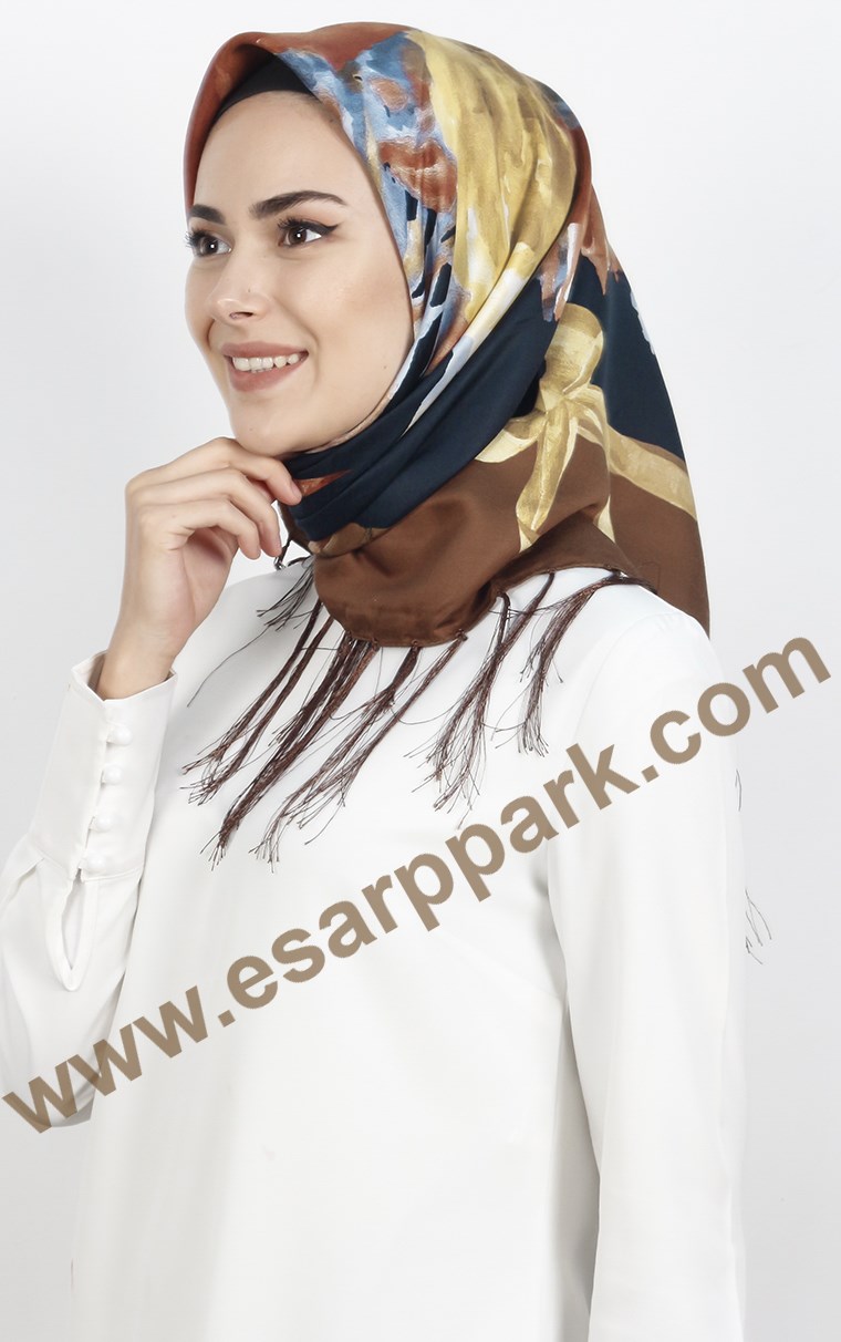 111-0006-05 PİRAMİT PÜSKÜLLÜ EŞARP VİZON