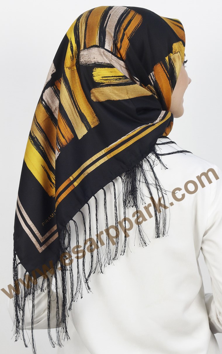 111-0012-07 PİRAMİT PÜSKÜLLÜ EŞARP