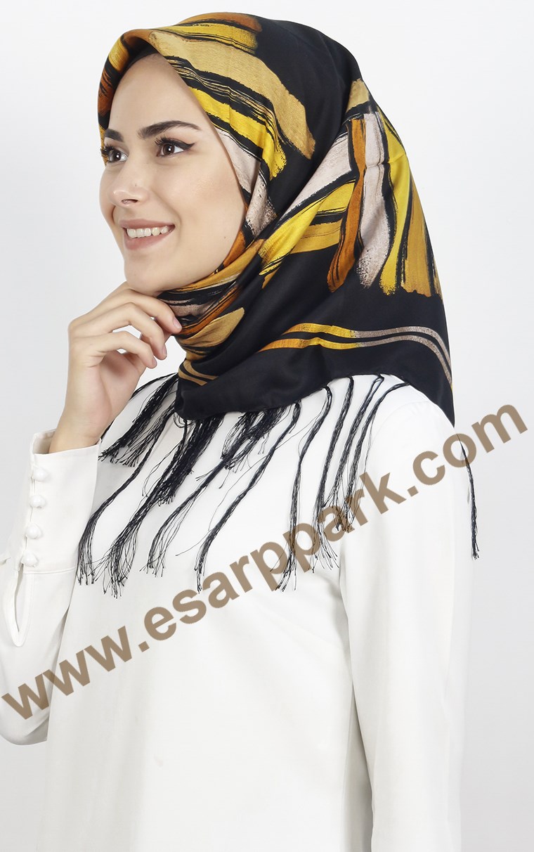 111-0012-07 PİRAMİT PÜSKÜLLÜ EŞARP