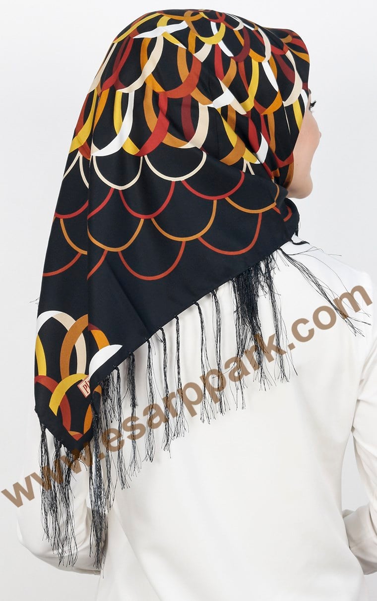 111-0015-05 PİRAMİT PÜSKÜLLÜ EŞARP