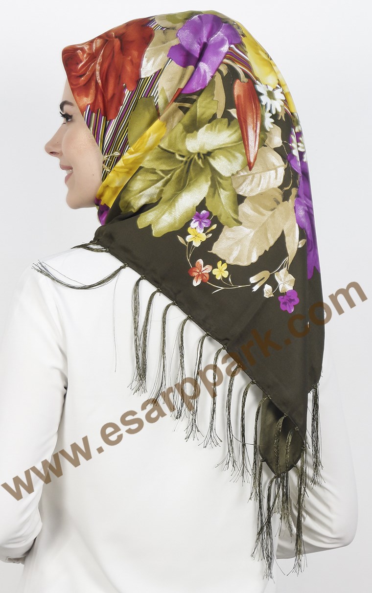 111-0015-06 PİRAMİT PÜSKÜLLÜ EŞARP