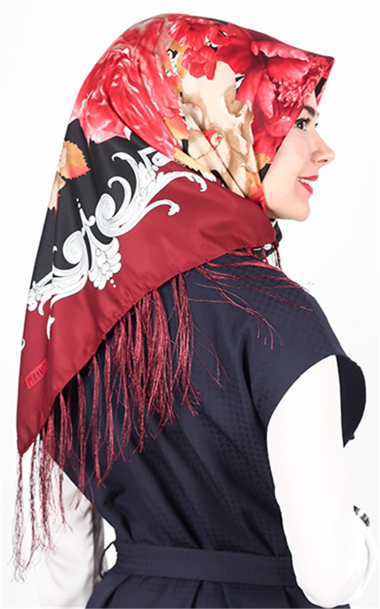 111-0013-12 PİRAMİT PÜSKÜLLÜ EŞARP