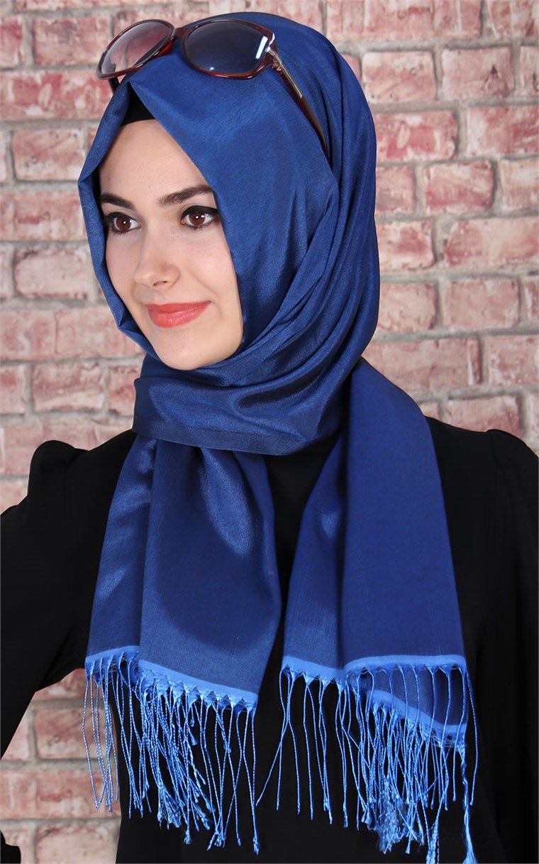 500-0001-18 ÇİFT YÖNLÜ İPEKSİ ŞAL SAKS