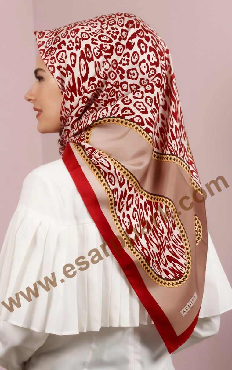 3559-24 ARMİNE İPEK VİZON BORDO