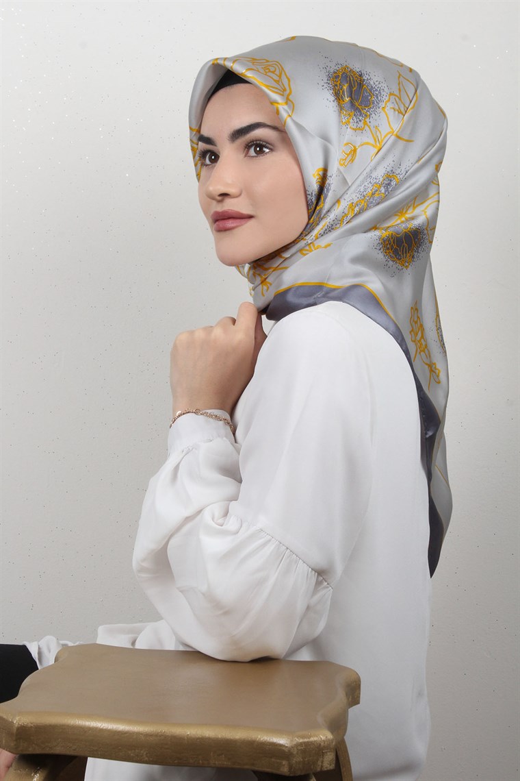 4504-02 ARMİNE İPEK LACİVERT KIRMIZI