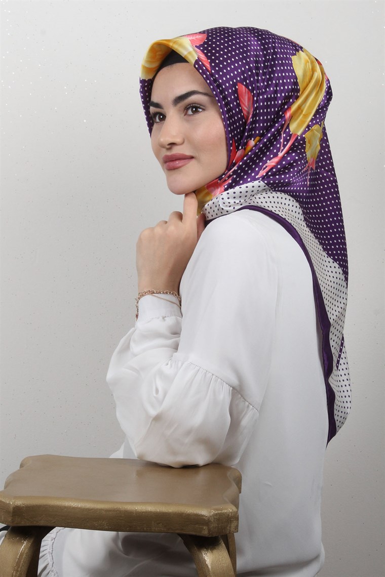 4504-34 ARMİNE İPEK  BORDO LACİVERT