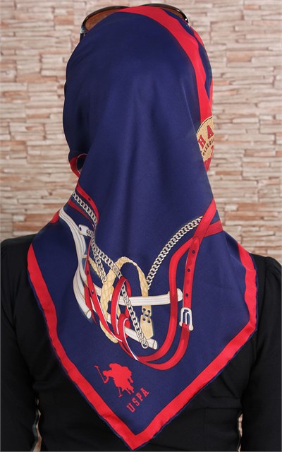 102-0008-03 U.S POLO ASSN EŞARP LACİVERT  KIRMIZI