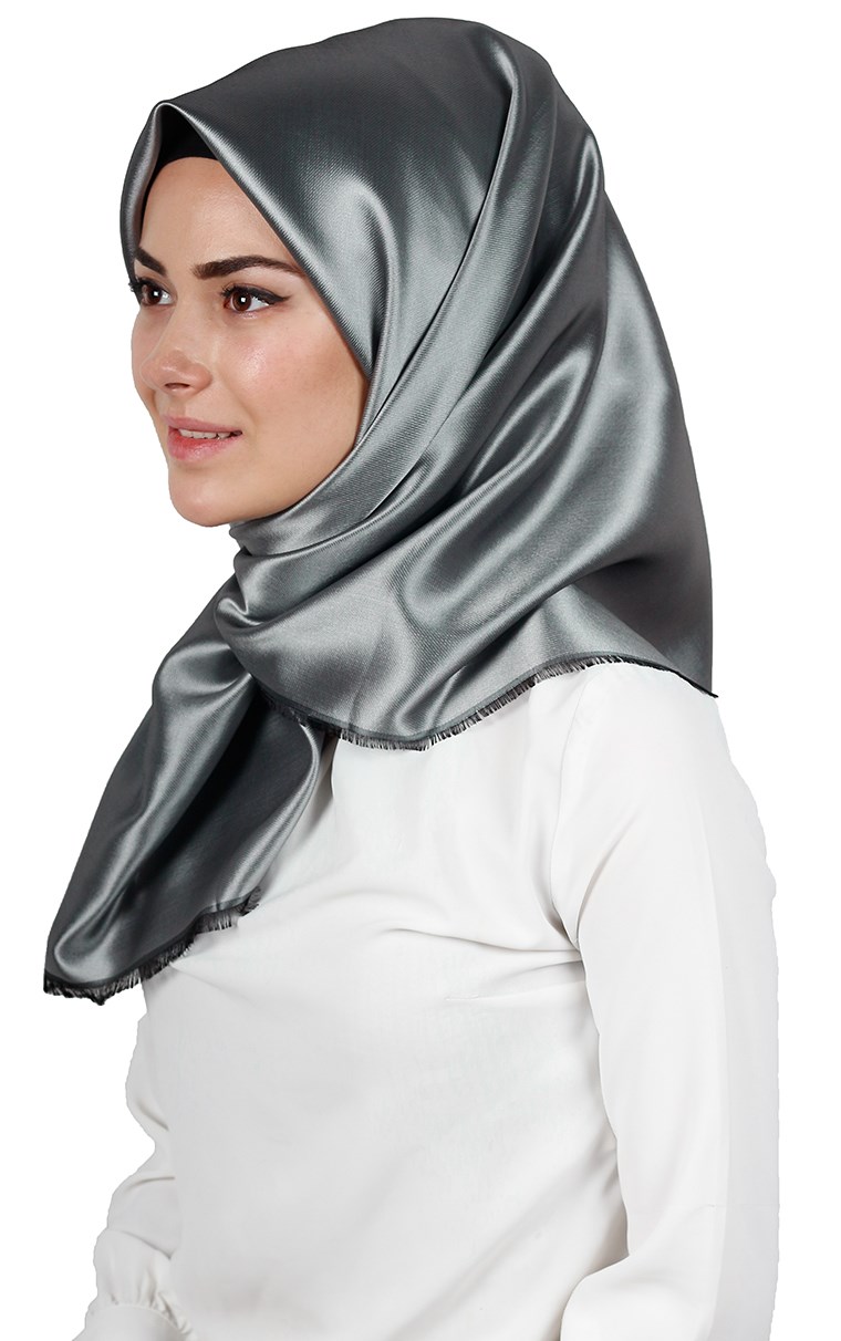 Delux Tafta Eşarp 1000-14 Gümüş