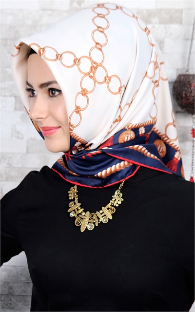 102-0020-03 U.S POLO ASSN EŞARP LACİVERT KREM