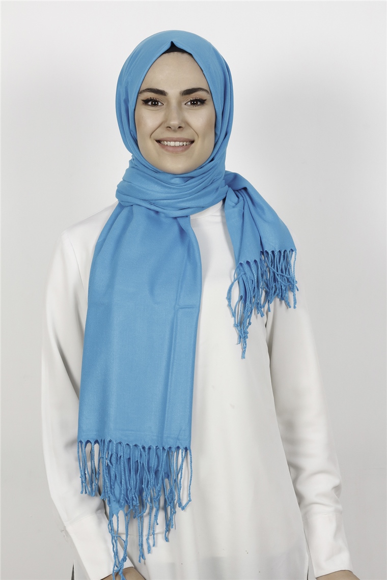 Kalın Paşmina Şal 520-0001-20 Mavi