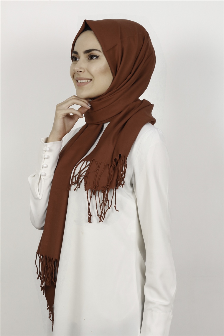 Kalın Paşmina Şal 520-0001-26 Taba