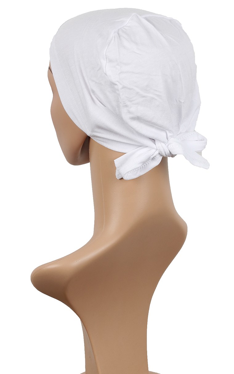 Likralı Bağlı Bone 2509-1 Beyaz