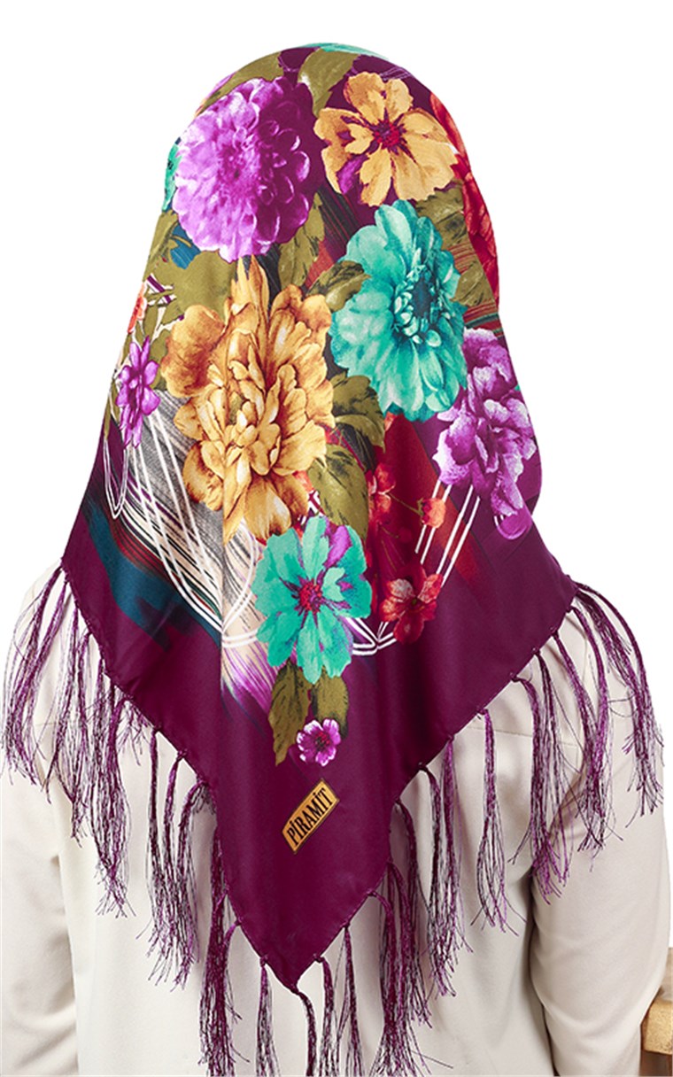 111-0022-02 PİRAMİT PÜSKÜLLÜ EŞARP