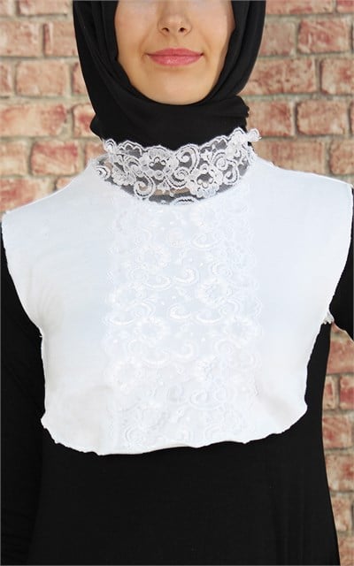 Lüx Dantelli Boyunluk 2512-3 Beyaz