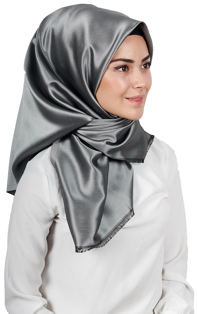 Delux Tafta Eşarp 1000-14 Gümüş