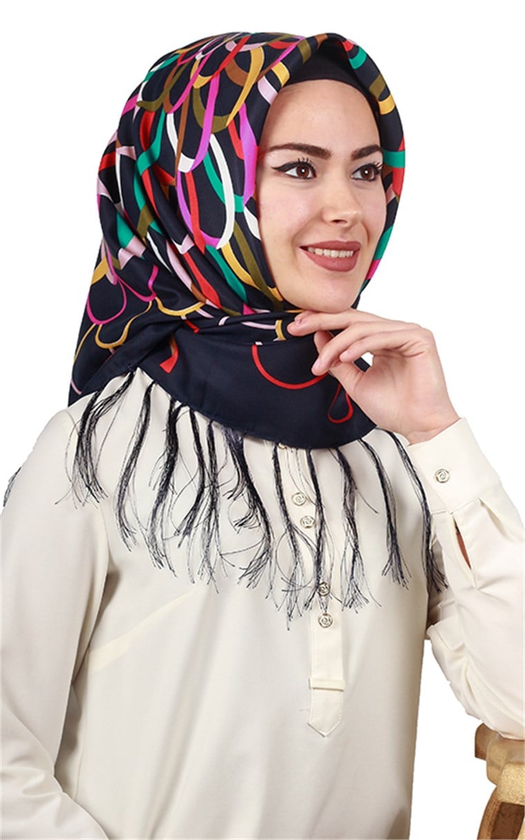 111-0021-03 PİRAMİT PÜSKÜLLÜ EŞARP