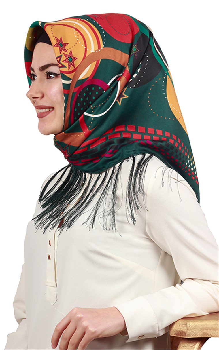 111-0019-04 PİRAMİT PÜSKÜLLÜ EŞARP