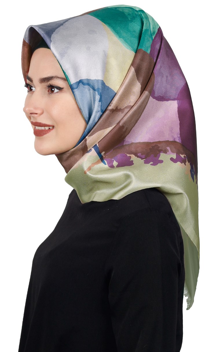 Piramit Tafta Dijital Eşarp 1914-7