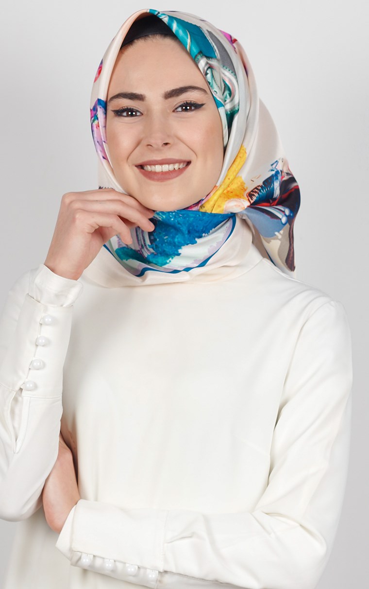 Piramit Tafta Dijital Eşarp 1922-5