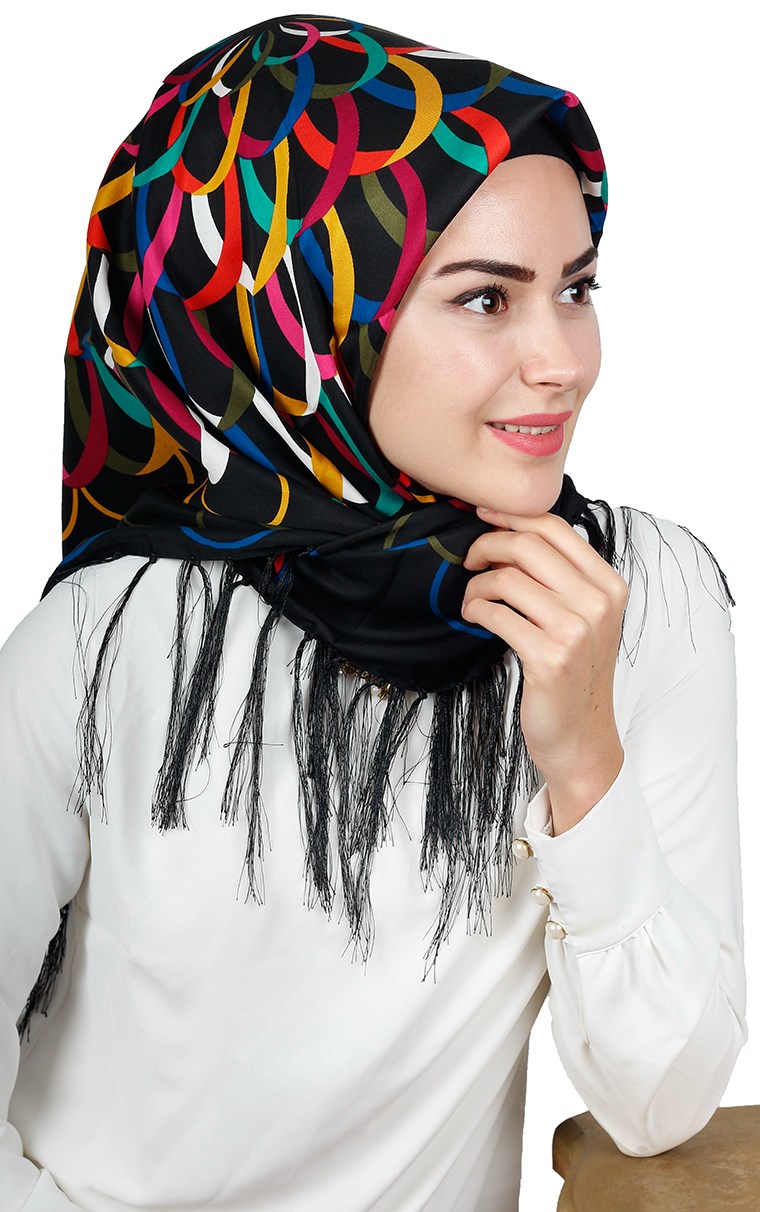 111-0021-09 PİRAMİT PÜSKÜLLÜ EŞARP