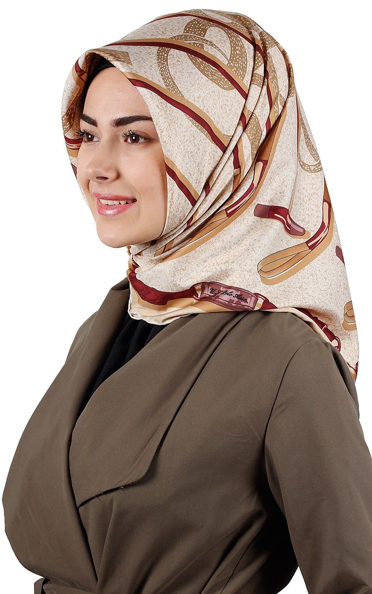 102-0007-08 U.S POLO ASSN EŞARP CAMEL BORDO