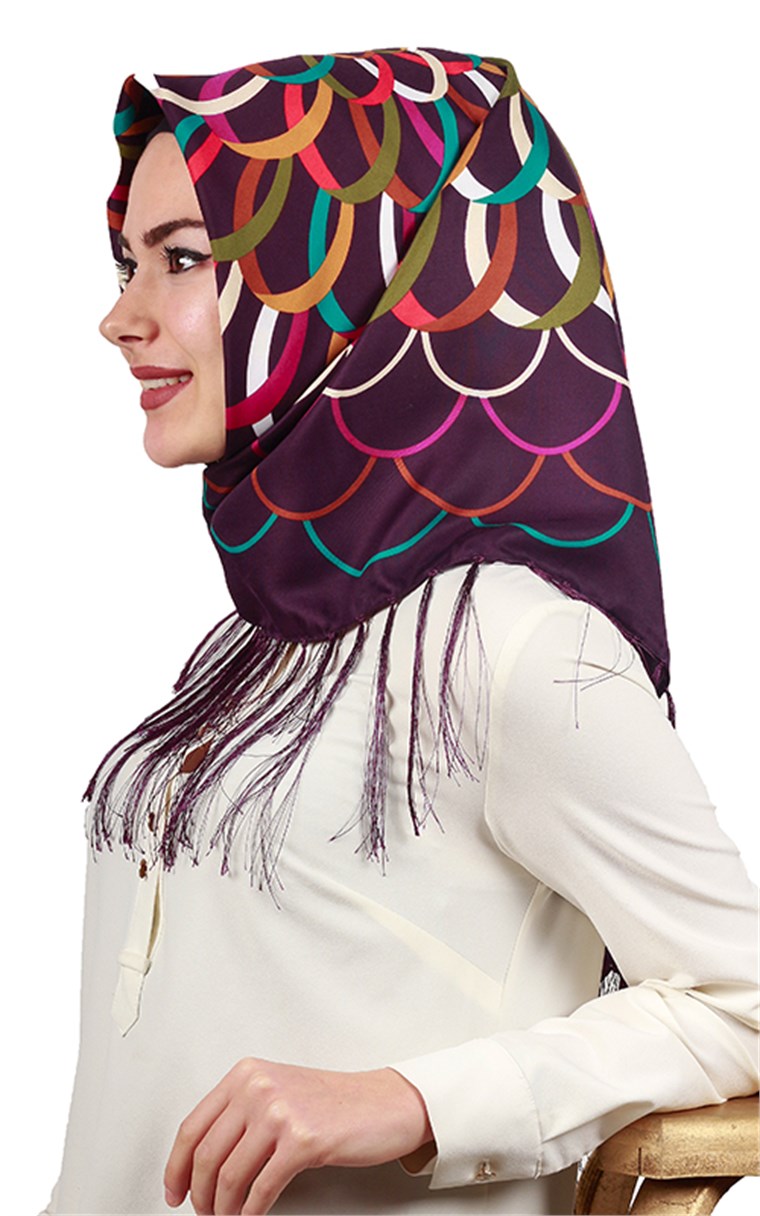 111-0021-04 PİRAMİT PÜSKÜLLÜ EŞARP