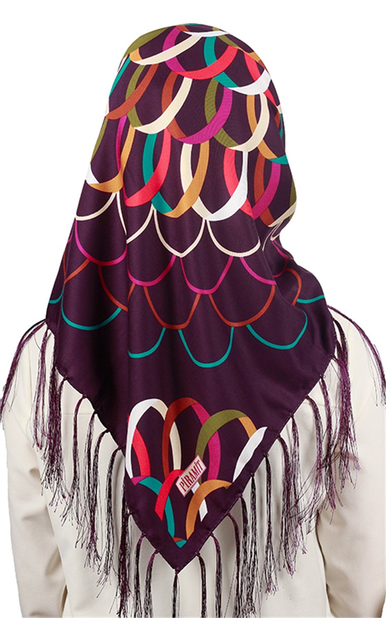 111-0021-04 PİRAMİT PÜSKÜLLÜ EŞARP