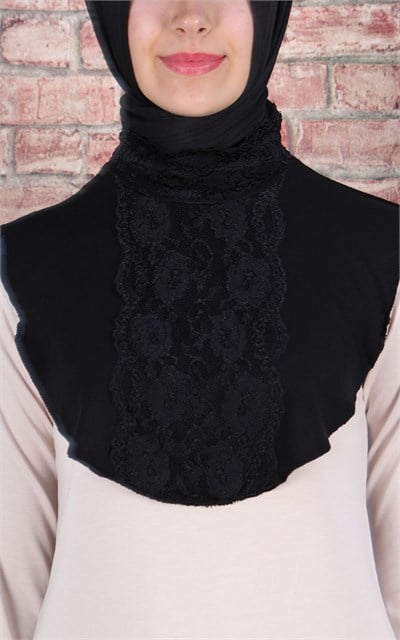 Lüx Dantelli Boyunluk 2512-7 Siyah