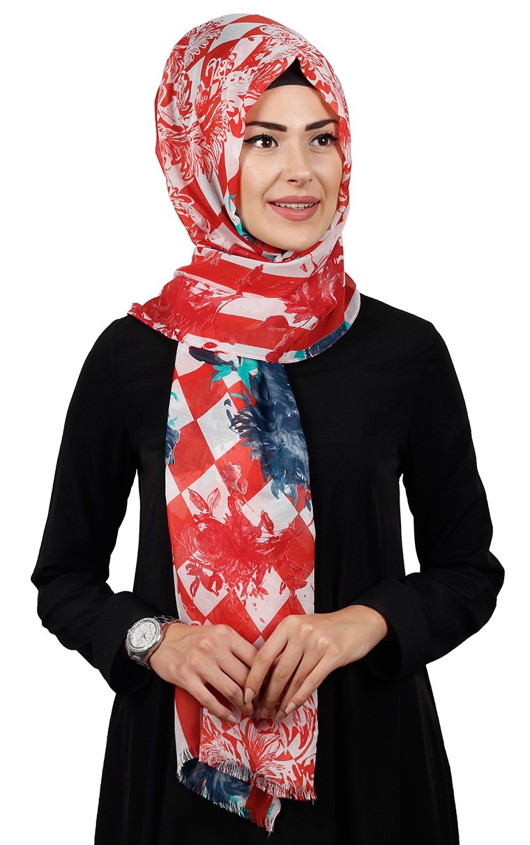 Pamuklu Desenli Şal 5571-9