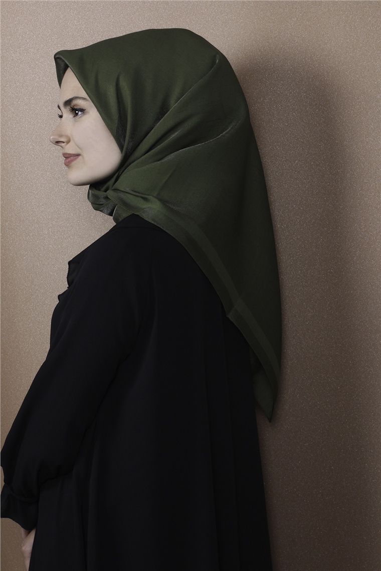 Abiye Bordürlü Eşarp 6002-10 Haki