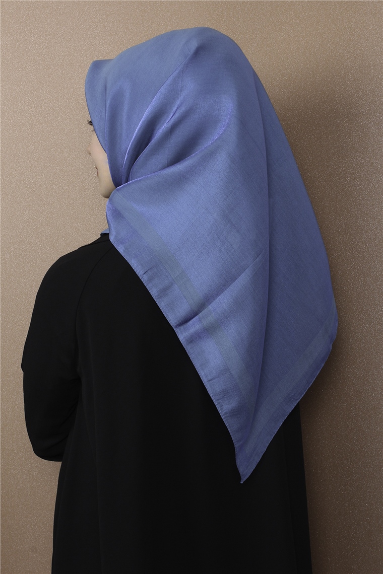 Abiye Bordürlü Eşarp 6002-12 Mavi