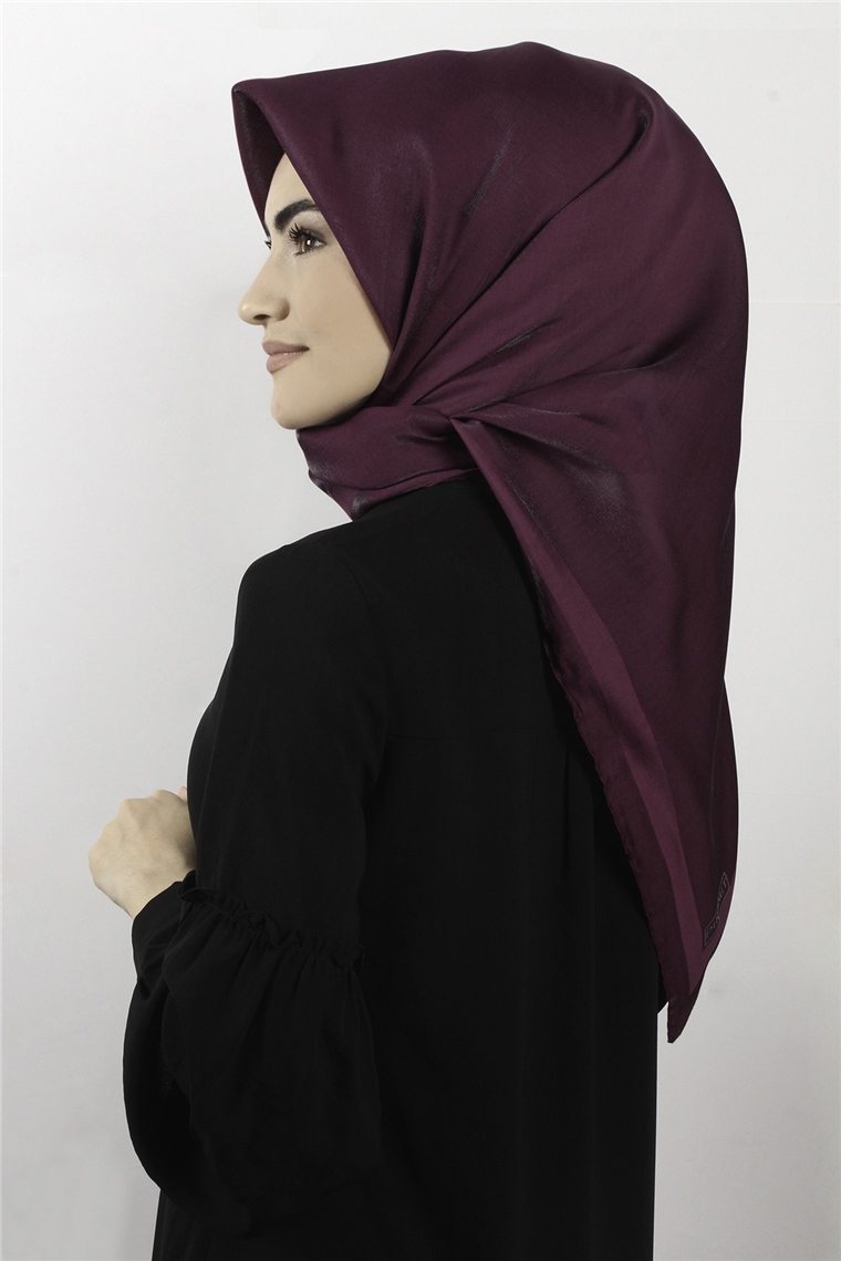 Abiye Bordürlü Eşarp 6002-19 Mürdüm