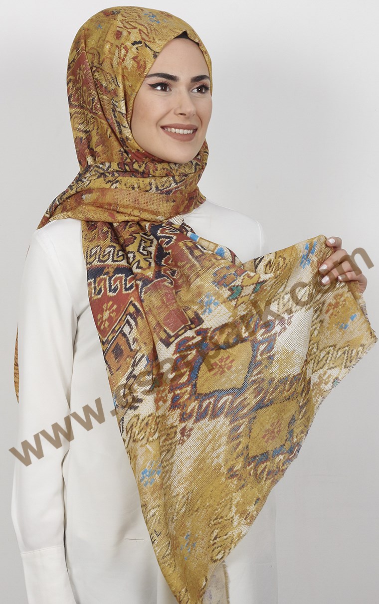 Akel Fileli Desenli Şal 153-10