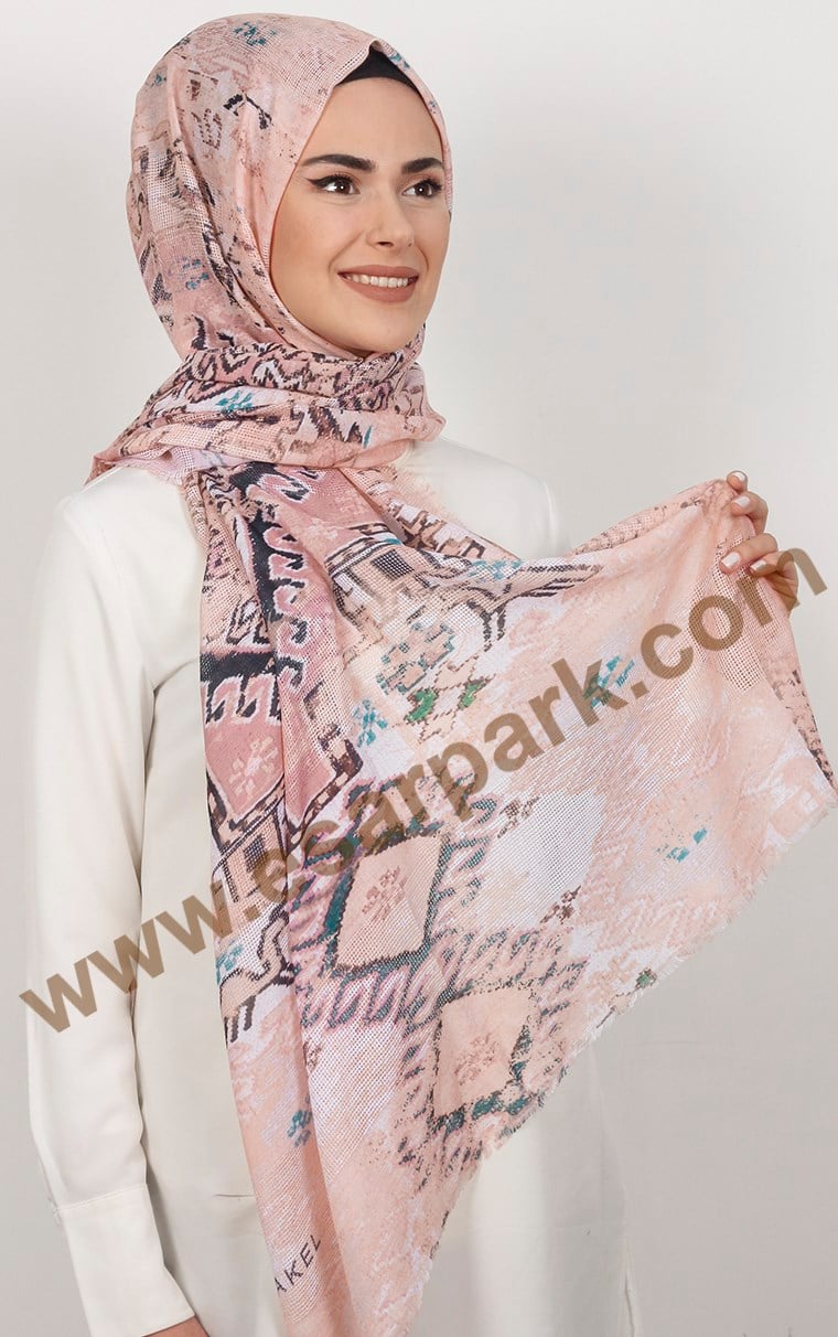 Akel Fileli Desenli Şal 153-11