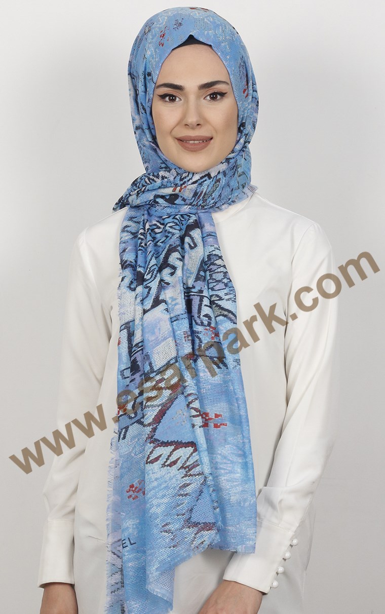 Akel Fileli Desenli Şal 153-12