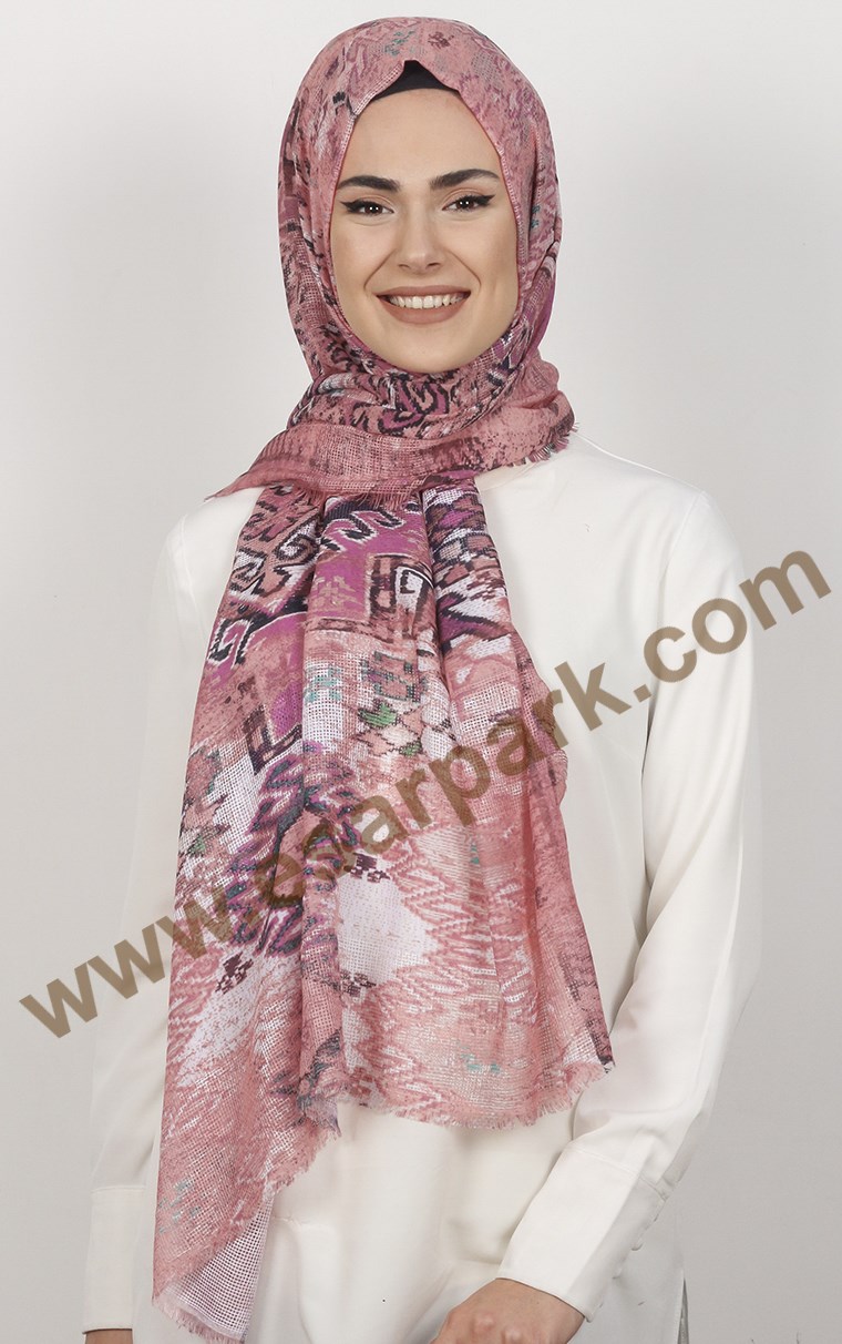 Akel Fileli Desenli Şal 153-2