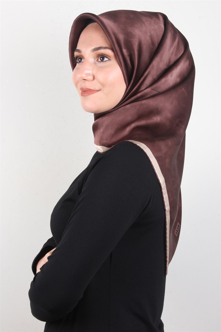 Aker Düz İpek Eşarp 7208701-392 Kahverengi