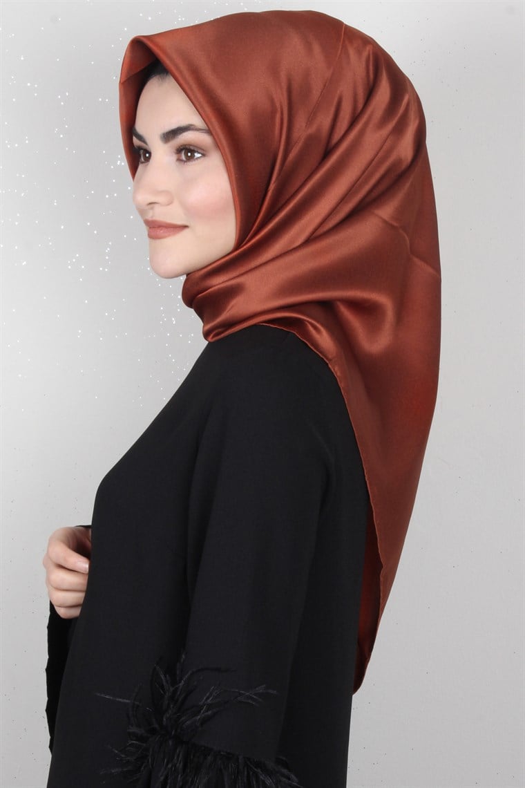 Aker Düz İpek Eşarp 7747758-365 Kiremit
