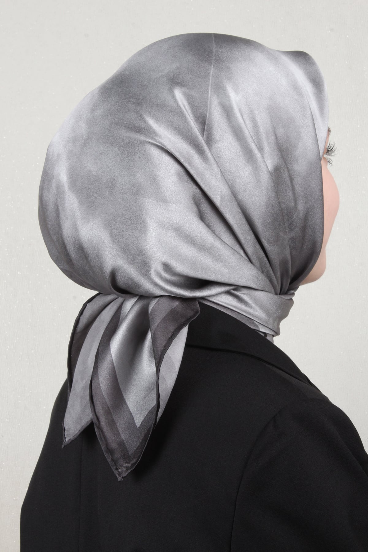 Aker Düz İpek Eşarp 8783757-371 Gümüş