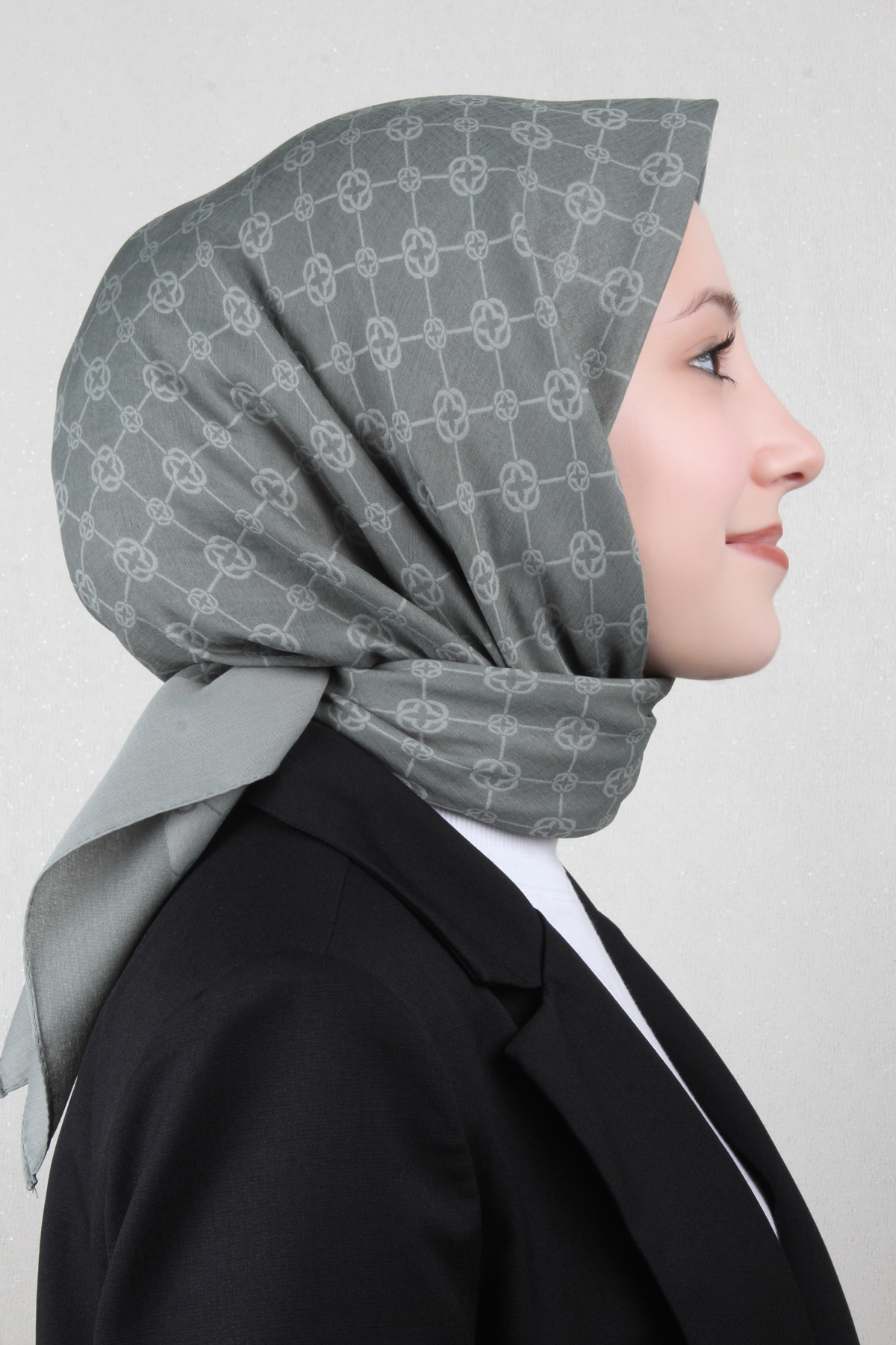 Aker Elegance Monogram Eşarp 1090500-951 Mint Yeşili