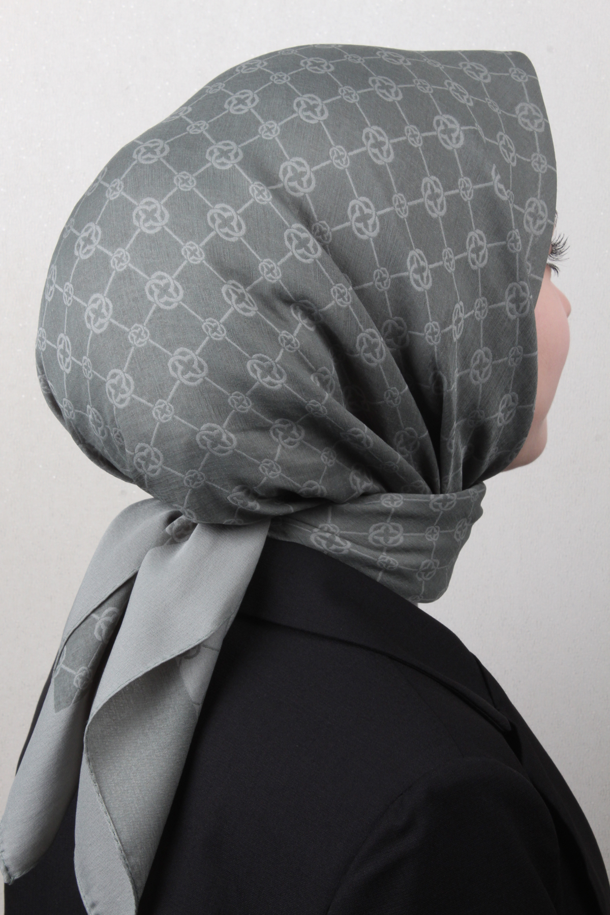 Aker Elegance Monogram Eşarp 1090500-951 Mint Yeşili