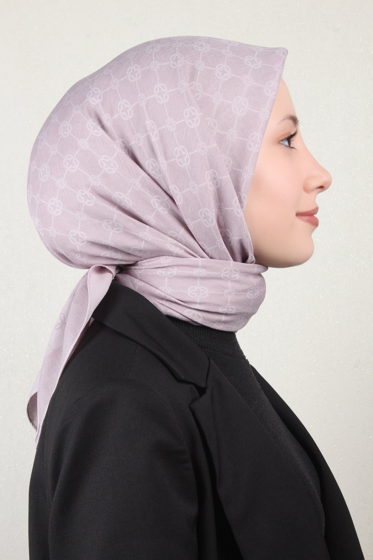 Aker Elegance Monogram Eşarp 4107-2 Soft Lila