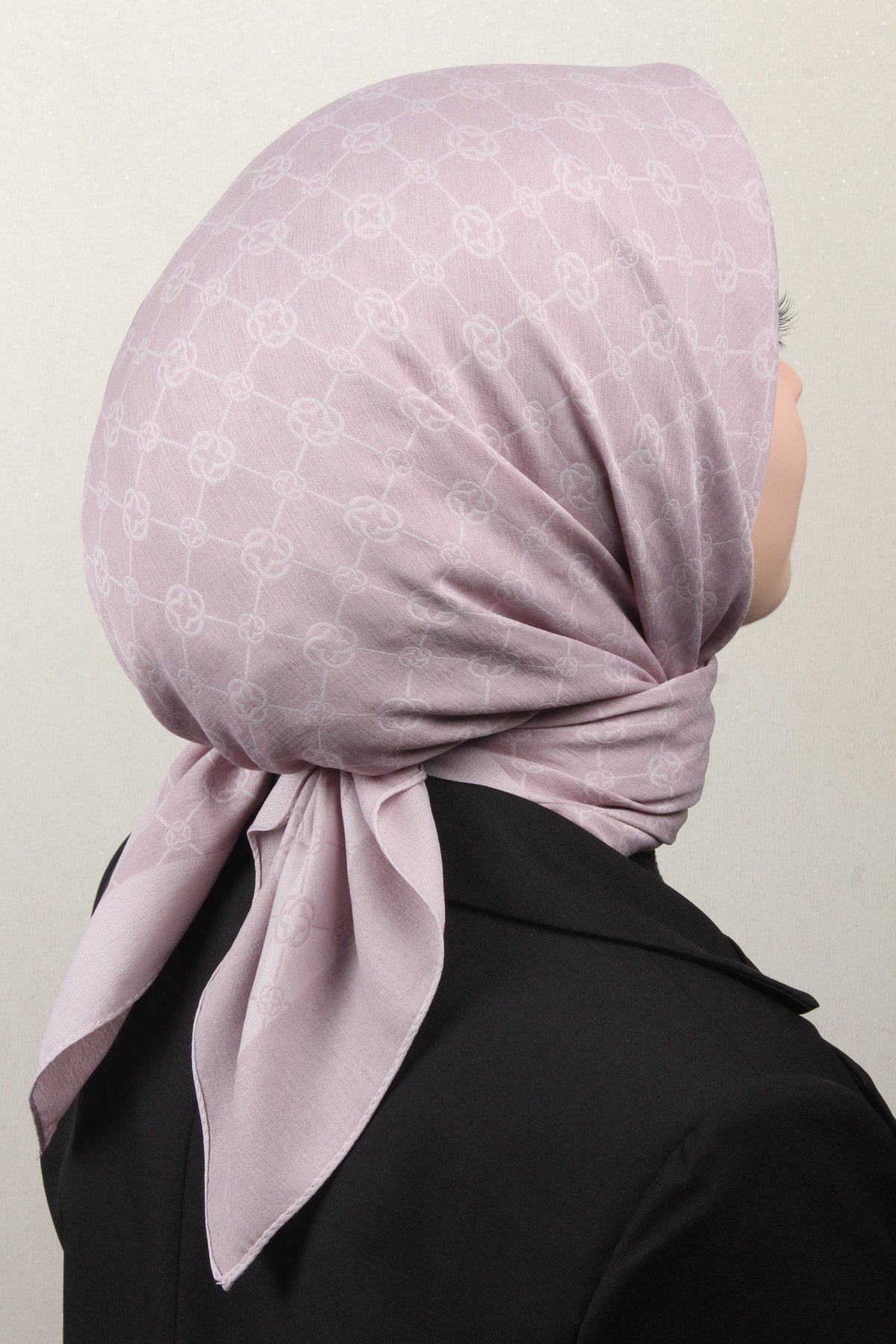 Aker Elegance Monogram Eşarp 4107-2 Soft Lila