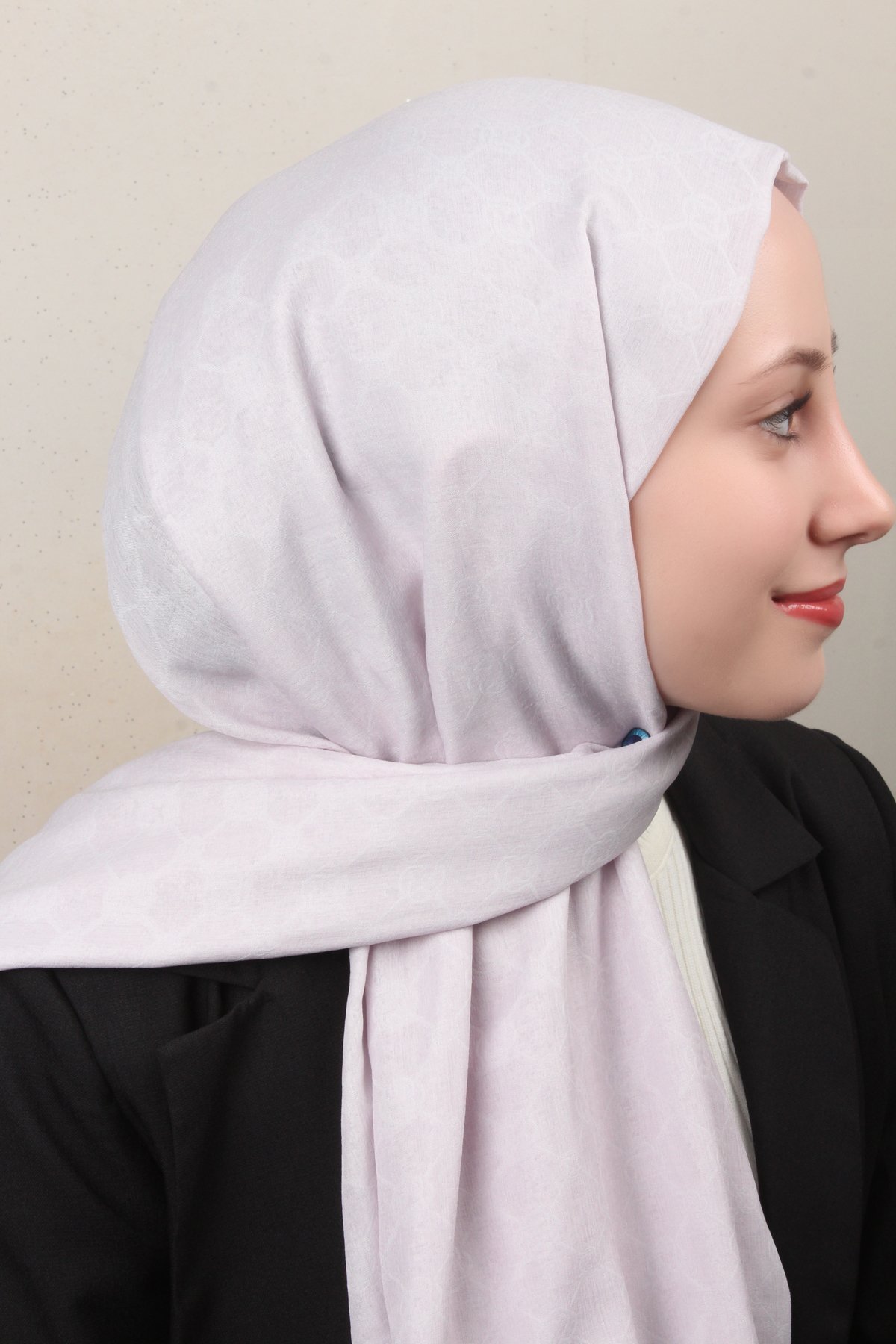 Aker Elegance Monogram Şal 4108-13 Açık Lila